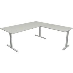 Escritorio Kerkmann 11023111 forma 2 gris claro, plateado