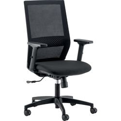 Sedia da ufficio tipo 1lika05tyc legno, plastica, metallo, tessuto nero