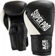 Super pro combat gear ace (kick)bokshandschoenen zwart wit 8oz