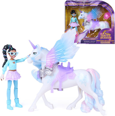 Unicorn Academy Layla Glacier con magia delle ali, bambola snodabile da 11,4 cm e unicorno con ali da 12,7 cm, 4 accessori, bambole e giocattoli di unicorno, regali di compleanno