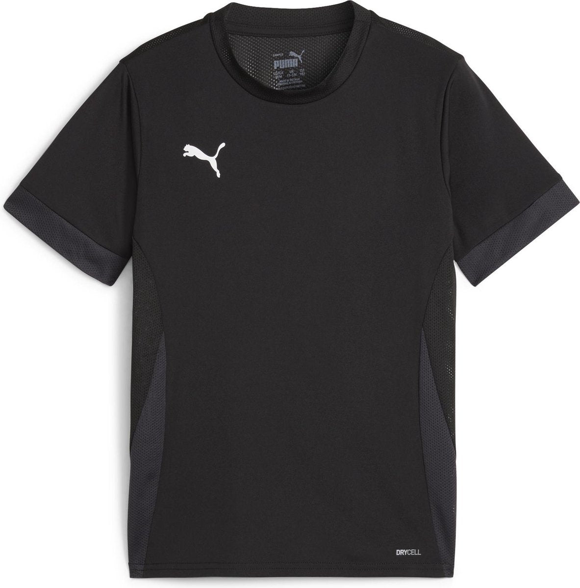 Puma teamgoal matchday jersey jr unisex sportshirt - black- white-flat dark gray