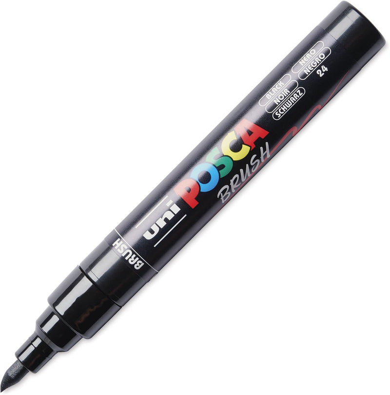 Pennarello Uni Posca PC5BR nero - punta a pennello 1-4 mm