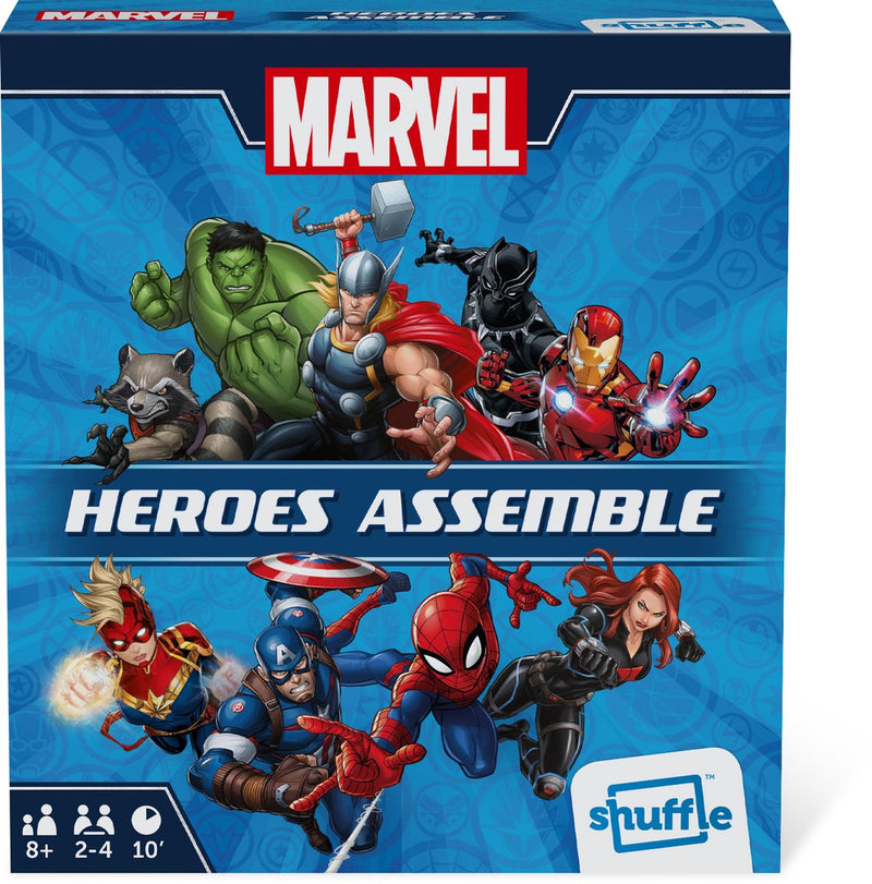Shuffle - marvel héroes ensamblan - juego de cartas - juego familiar - juego de cartas cooperativo - para fans de marvel snap