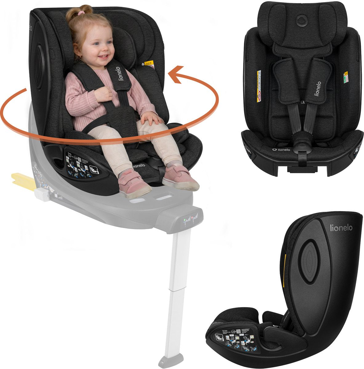 Lionelo moxie next i-size autostoel 40–105 cm (0–4 jaar) – modulair moxie-systeem – rwf fwf – 5-standen rugleuning – 8-voudige hoofdsteun – bamboestof bekleding – sip zijbescherming – ventilatie – i-size gecertificeerd