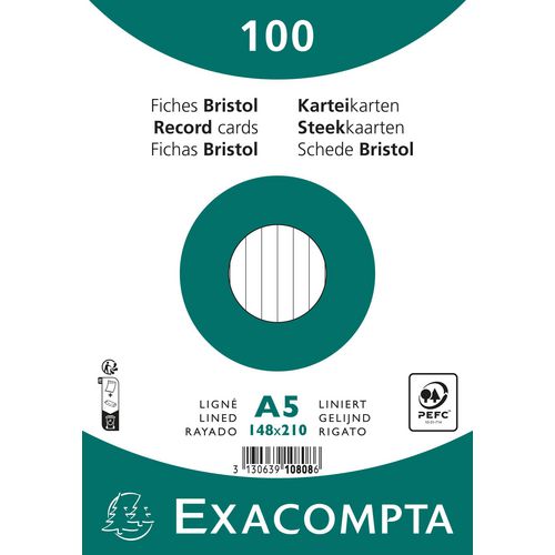 Fichas exacompta 10808se papel blanco
