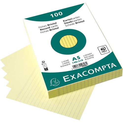 Fichas exacompta 10828se papel amarillo