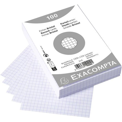 Indexkaarten exacompta 10202e wit papier