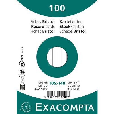 Indexkaarten exacompta 10809se wit papier