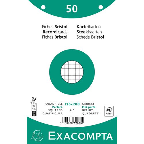 Indexkaarten exacompta 12603e wit papier