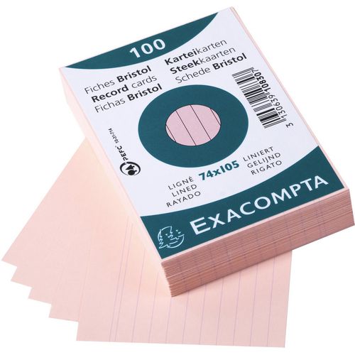 Fichas exacompta 10830se papel rosa