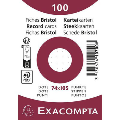 Indexkaarten exacompta 10700se wit papier