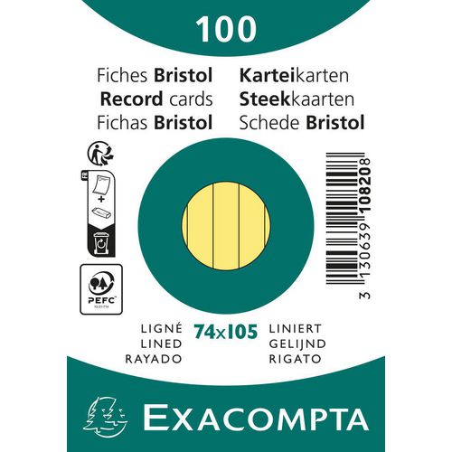 Fichas exacompta 10820se papel amarillo
