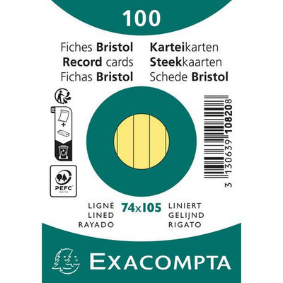 Fichas exacompta 10820se papel amarillo