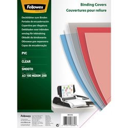 Confezione da 100 copertine per rilegatura trasparenti 53764 fellowes in pvc