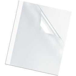 Pack 100 binding cover white 53152 fellowes thermal 3mm