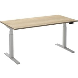 Escritorio para trabajar sentado o de pie ceha ade2plme148q9016rew roble melamina blanca, metal