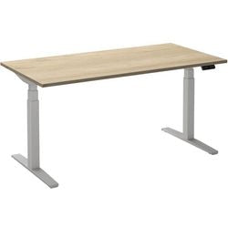 Escritorio para trabajar sentado o de pie ceha ade2plme189q9016rew roble melamina blanca, metal
