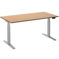 Scrivania sit-stand ceha ade2plhl168q9016be melaminico faggio, metallo
