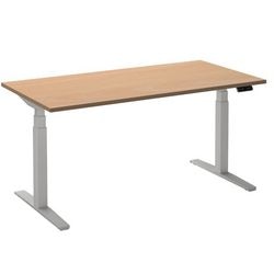 Escritorio para trabajar sentado o de pie ceha ade2plhl208q9016be melamina haya, metal