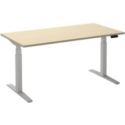 Scrivania sit-stand ceha ade2plhl128q9016ah melaminico acero, metallo
