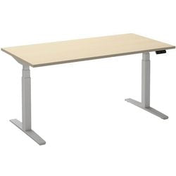 Scrivania sit-stand ceha ade2plme128q9016ah melaminico acero, metallo