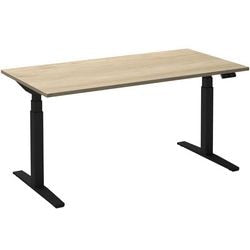Escritorio para sentarse o pararse ceha ade2plhl148q9005rew roble melamina blanca, metal