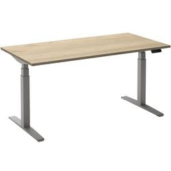 Sit-stand desk ceha ade2plhl148q9006rew oak white melamine, metal