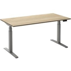 Escritorio para trabajar sentado o de pie ceha ade2plhl168q9006rew roble melamina blanca, metal