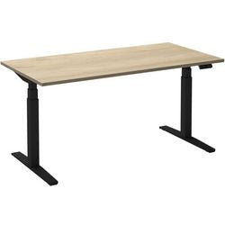 Escritorio para sentarse o pararse ceha ade2plme128q9005rew roble melamina blanca, metal