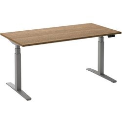 Scrivania sit-stand ceha ade2plme168q9006ret rovere melaminico tabacco, metallo