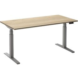 Escritorio para trabajar sentado o de pie ceha ade2plme168q9006rew roble melamina blanca, metal