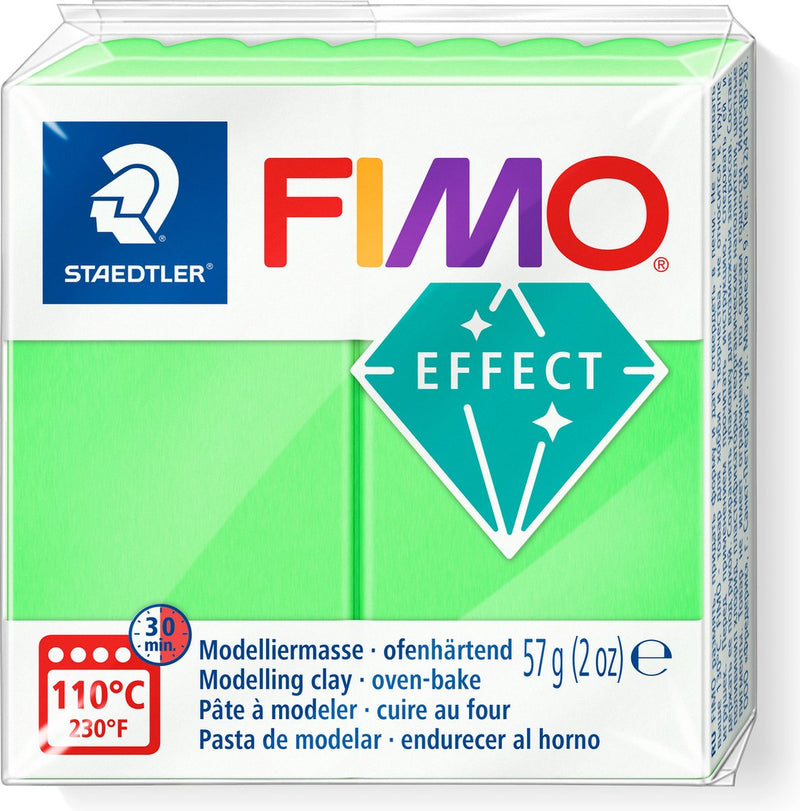 FIMO EFECTO MONTAJE DE CLAY NEON GREEN, 57GR