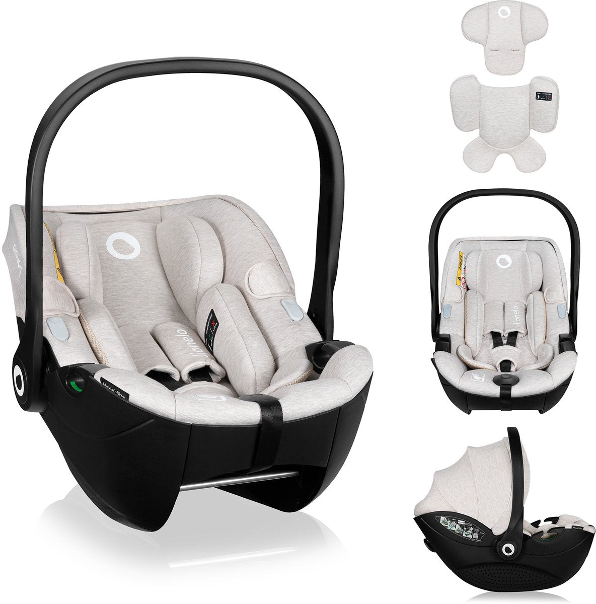Lionelo moxie i-size baby autostoeltje draagstoel 40-87 cm – vanaf geboorte – achterwaarts (rwf) – isofix compatibel – memory foam – bamboe stof – dri-seat – magnetische gordels – verstelbare hoofdsteun