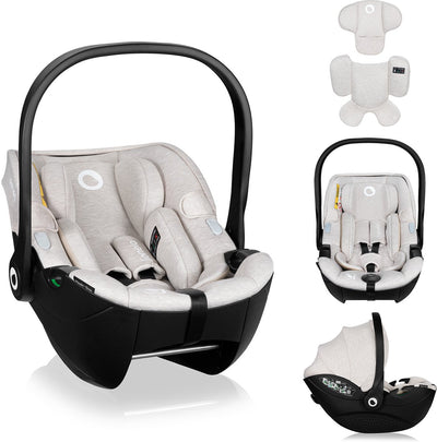 Lionelo moxie i-size baby autostoeltje draagstoel 40-87 cm – vanaf geboorte – achterwaarts (rwf) – isofix compatibel – memory foam – bamboe stof – dri-seat – magnetische gordels – verstelbare hoofdsteun
