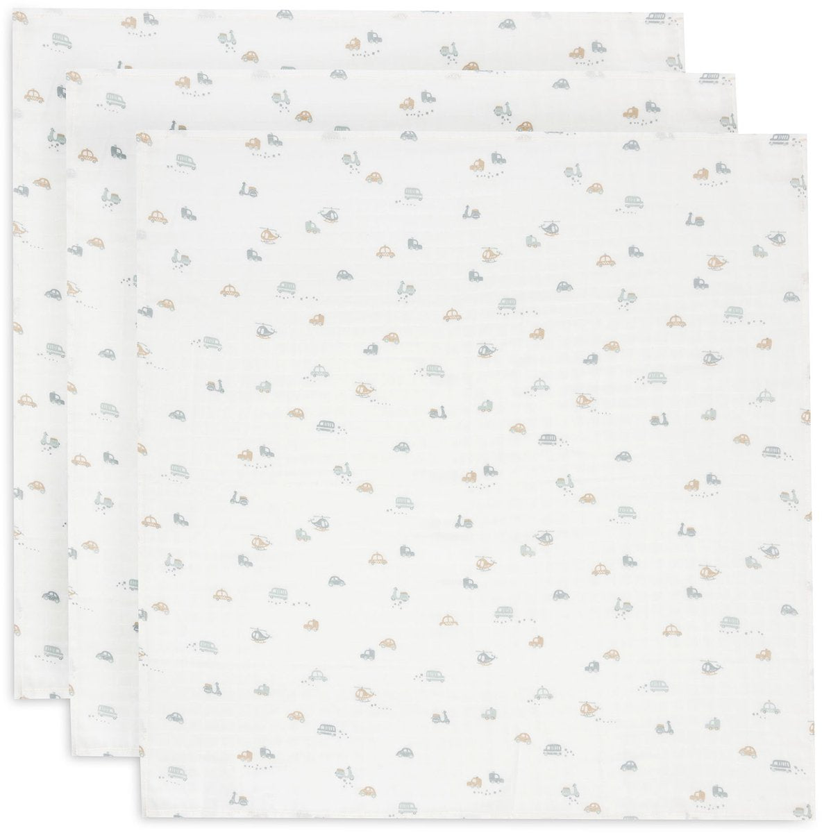 Jollein - paño hidrofílico pequeño 70x70cm - paño envolvente - algodón suave - 3 piezas - para llevar