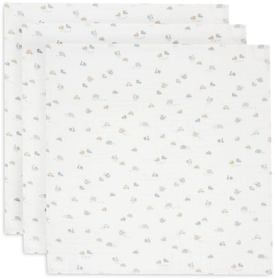 Jollein - panno idrofilo piccolo 70x70 cm - fasciatoio - cotone morbido - 3 pezzi - in movimento