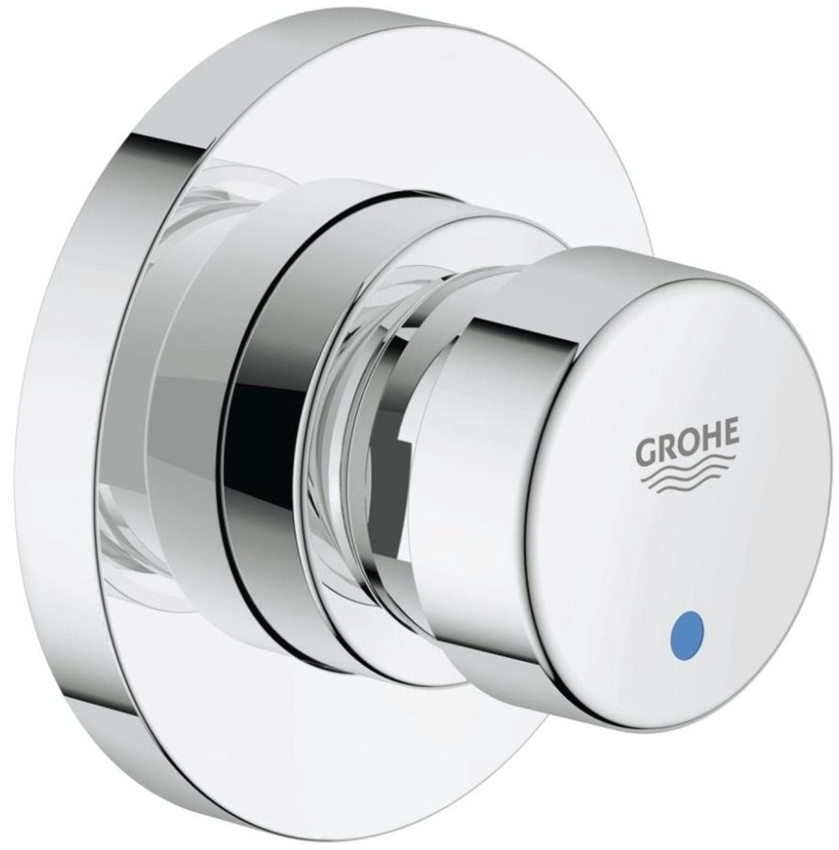 Grohe euroeco cosmopolitan s inbouw douchekraan zelfsluitend 1 2 blauw rood chroom