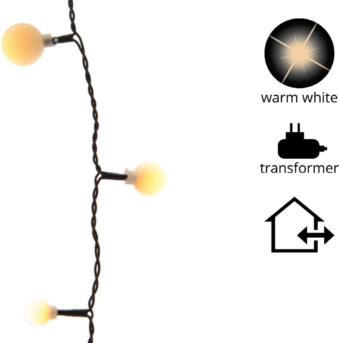 Catena luminosa sferica EDM - stile guinguette - luce calda - 120 luci LED - 14 m - 71013