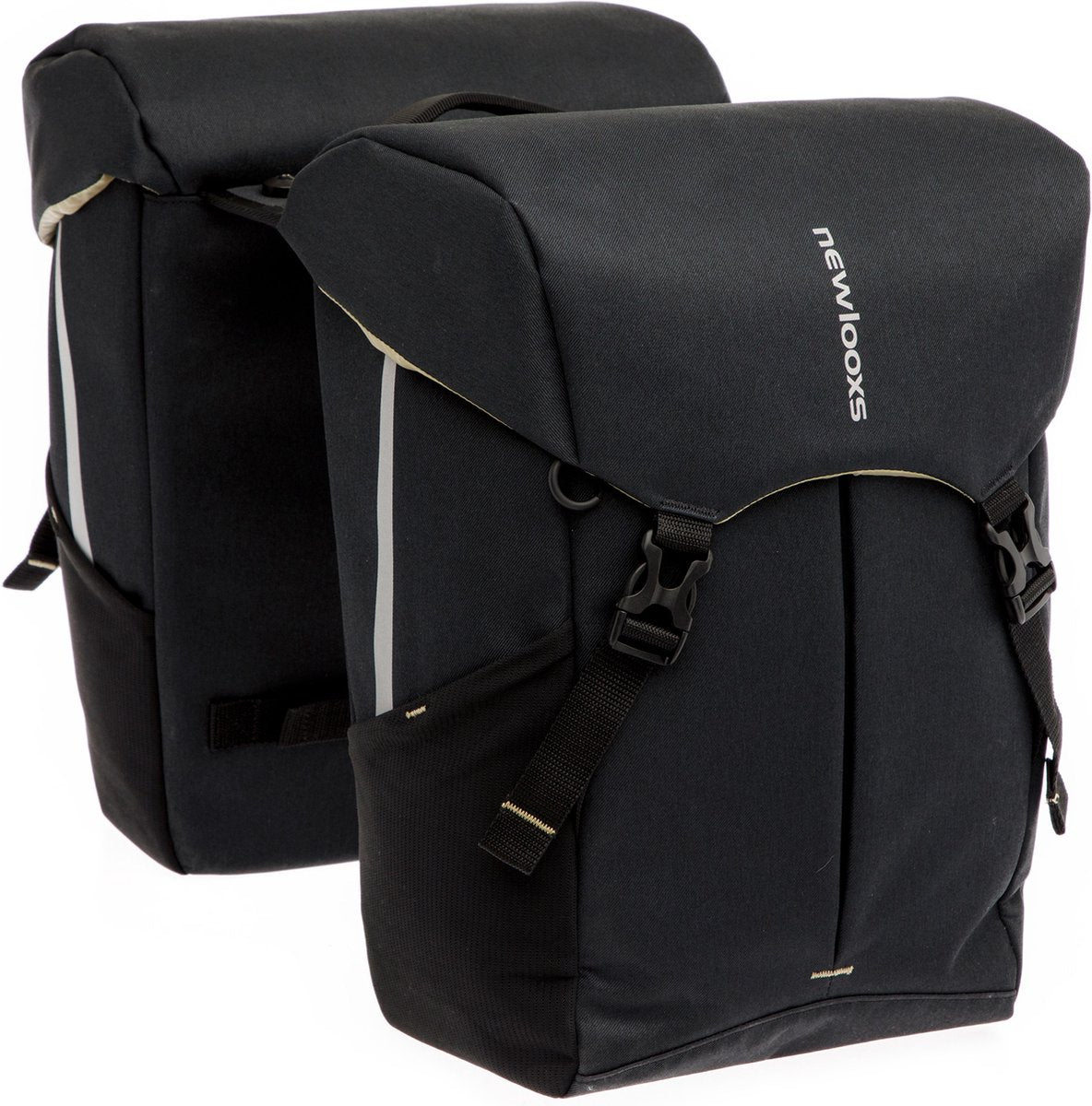 Newlooxs new looxs ® sports double mik - dubbele fietstas - ingebouwde mik-adapter - afneembare fietstas - waterdicht door regenhoes (inclusief) - 40 liter - zwart
