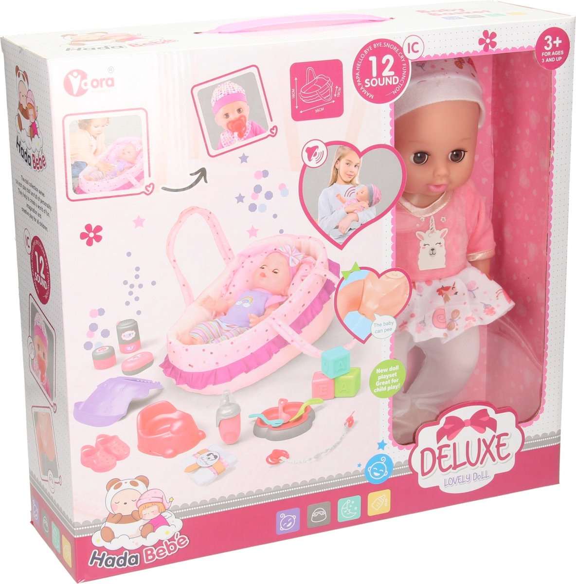 Deluxe doll set carrying bed