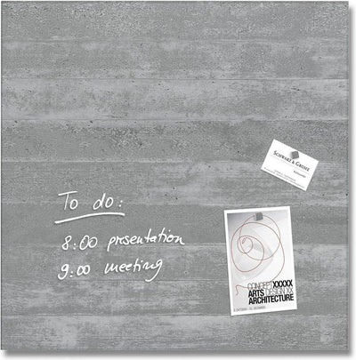 Lavagna magnetica in vetro Sigel - artverum - 48x48cm - design cemento - si-gl168