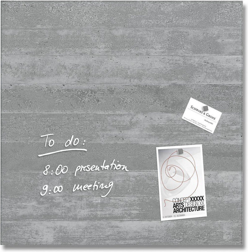 Sigel glasmagneetbord - artverum - 48x48cm - betondesign - si-gl168
