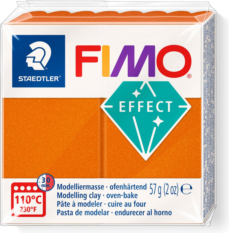 Pasta da modellare autoindurente Fimo Effect panetto standard 57 g - arancio metallizzato