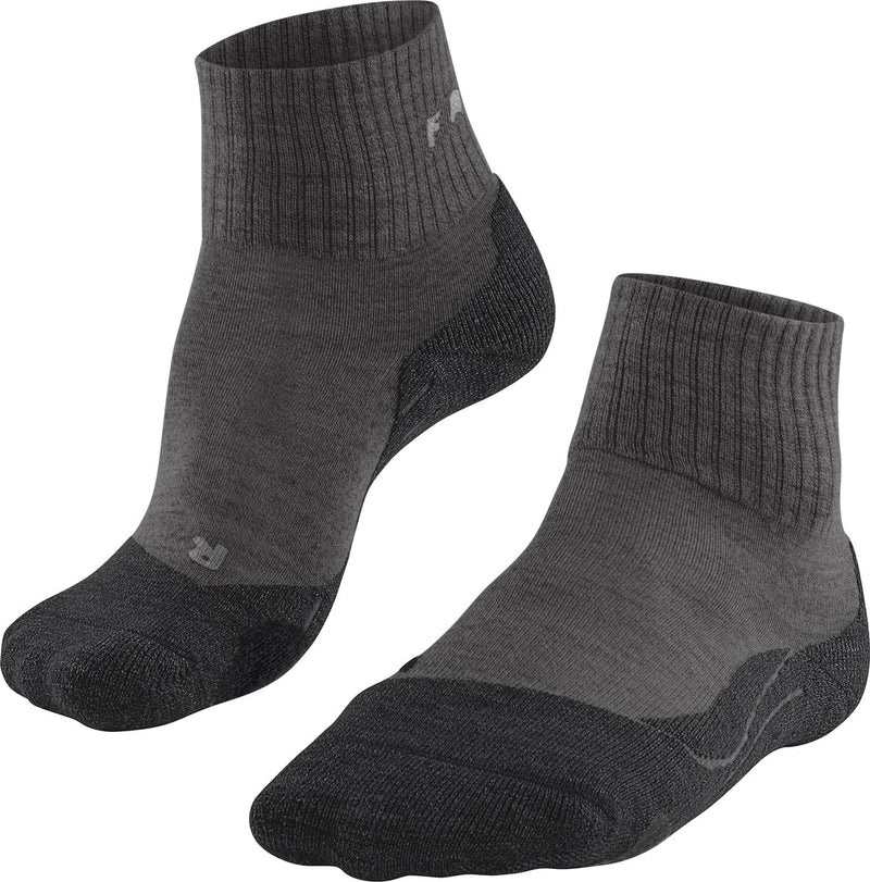 Falke tk2 wool short anti-blaar dik wol functioneel materiaal wandelsokken dames grijs - maat 39-40