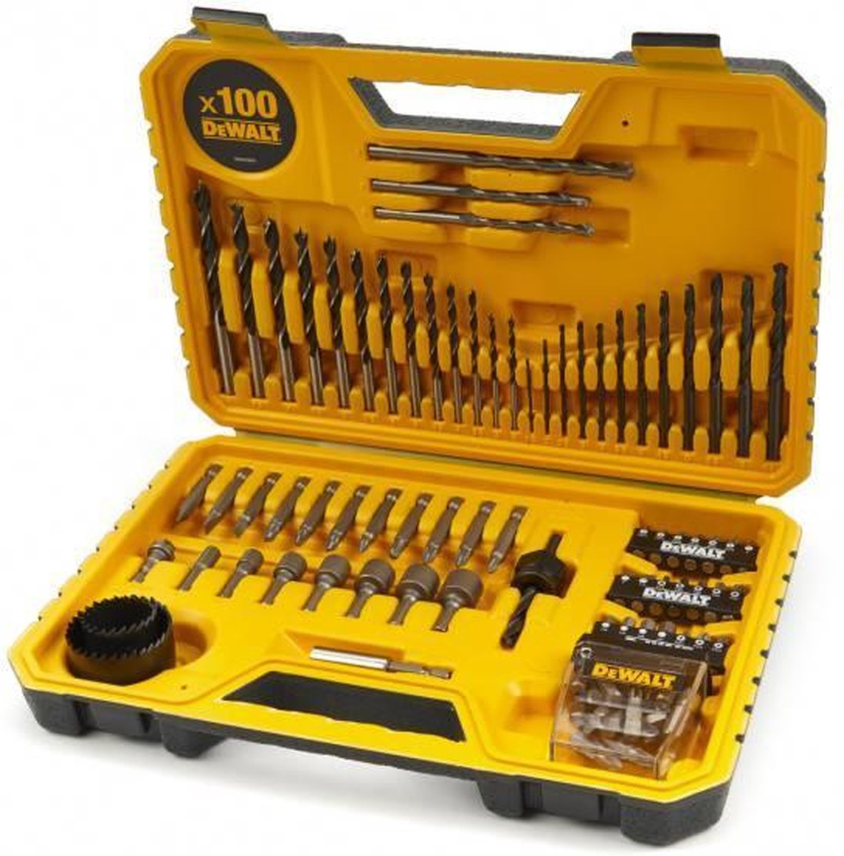 Accessori Dewalt Set da 100 pezzi di viti, trapano e sega a tazza | dt71563-qz