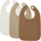 Baberos uni para bebé Meyco - pack de 3 - rizo - off-white sand toffee