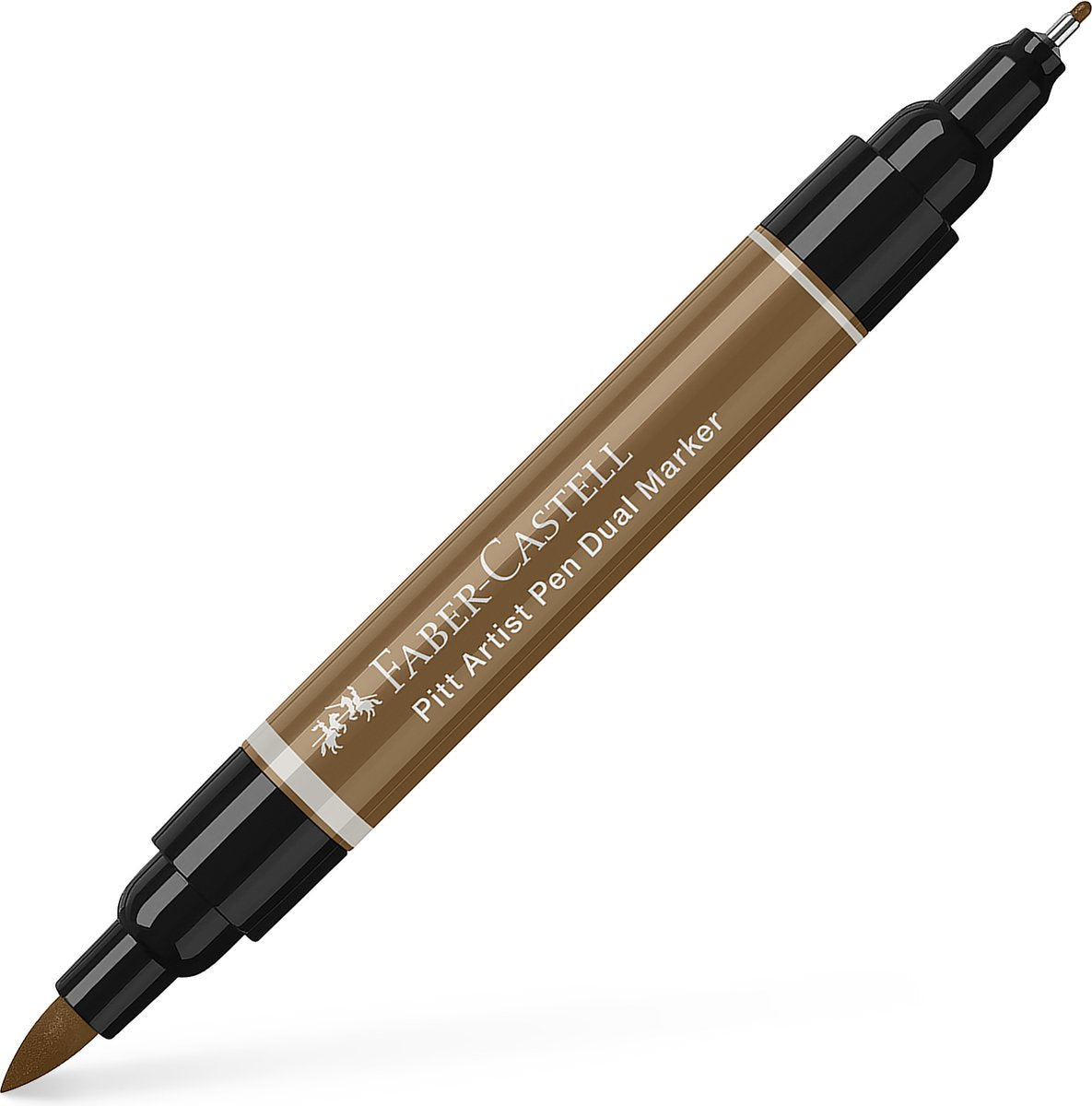 Faber-castell tekenstift - pitt artist pen - duo marker - 180 amber - fc-162180