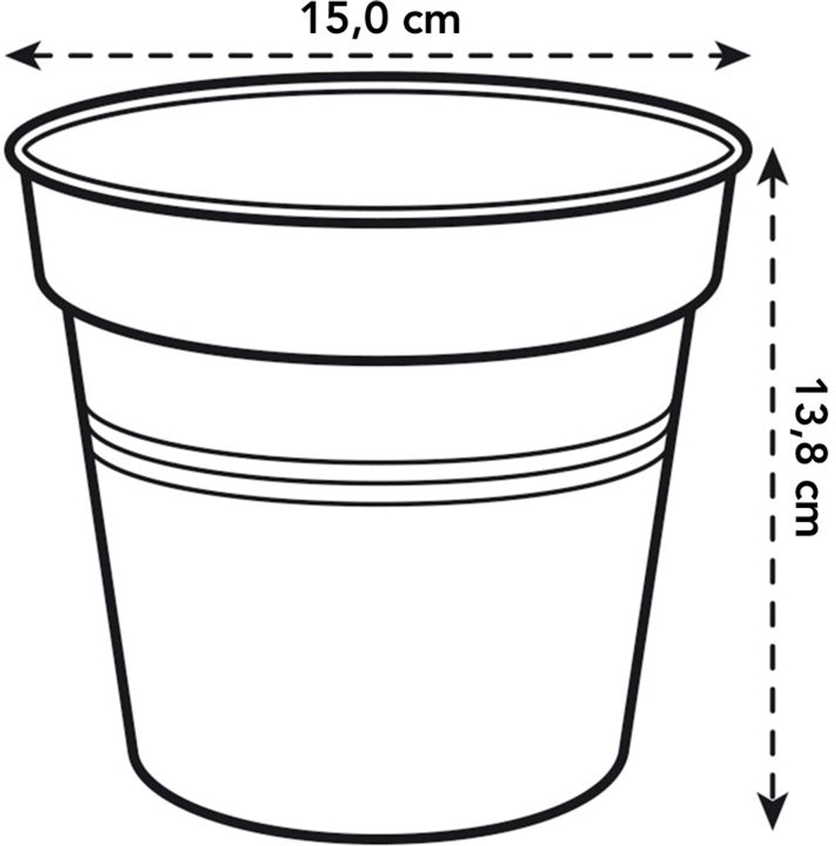 Elho green basics grow pot 17cm | set van 20 kweekpotten - living black