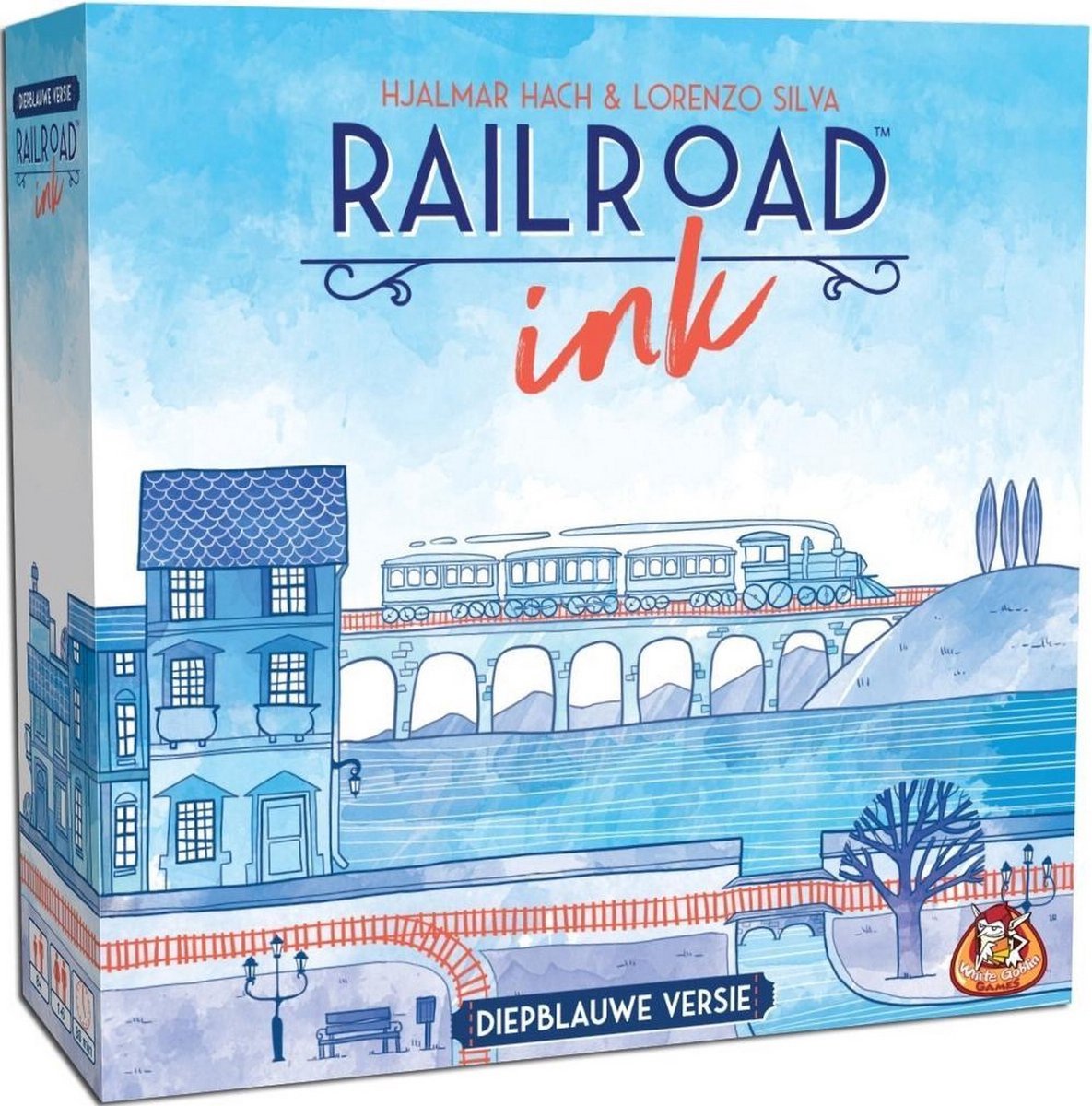 White goblin games railroad ink - deep blue version dice game
