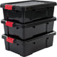 Scatola portaoggetti Iris Powerbox - 25 l - plastica - nero rosso - set di 3